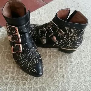 Women's boho studded ankle boots size 37 (7)